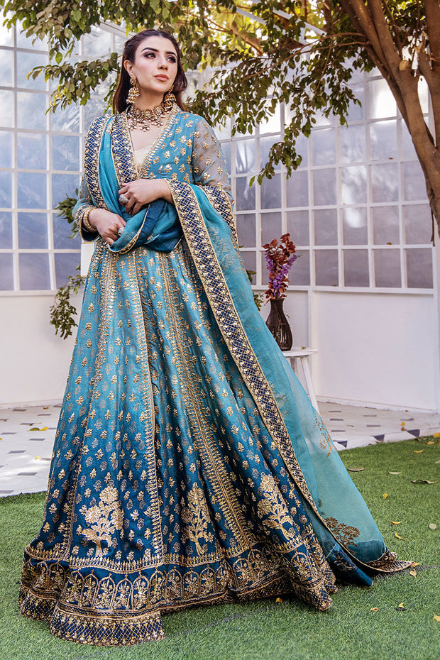 Traditional Pishwas Frock with Lehenga Dupatta Dress Nameera by