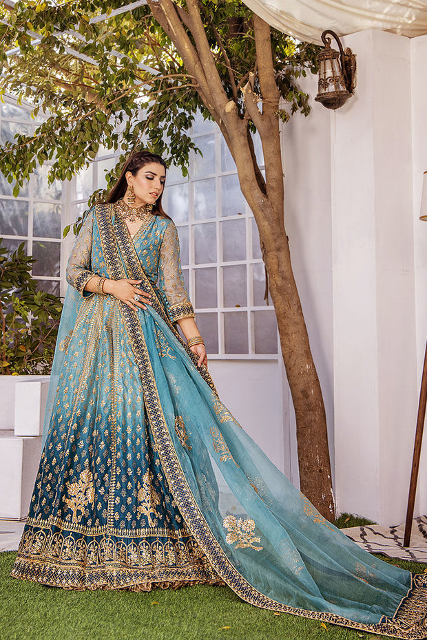 Traditional Pishwas Frock with Lehenga and Dupatta Dress