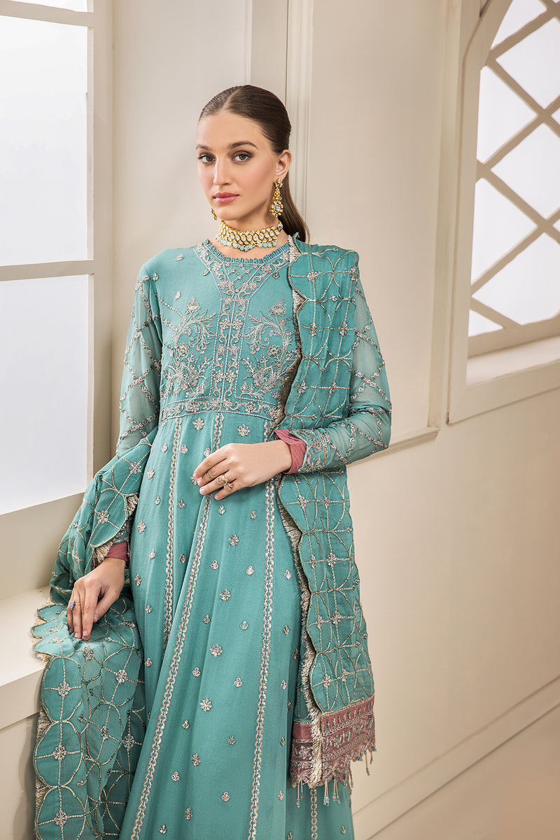 Elegant Sky Blue Embroidered Pakistani Frock Party Dress – Nameera by ...