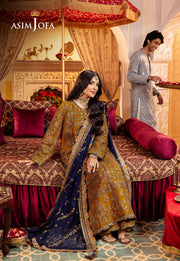 Try Gold Shade Embroidered Twisted Silk Unstitched Pakistani Party Dress