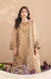 Try Regal Golden Heavily Embellished Pakistani Kameez Wedding Dress