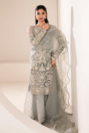 Turquoise Embroidered Pakistani Wedding Dress in Gahrara Kameez Style