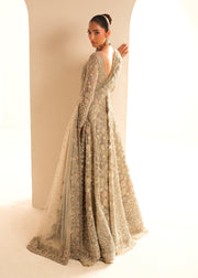 Wedding Gown Lehenga Style Silver Grey Pakistani Bridal Dress