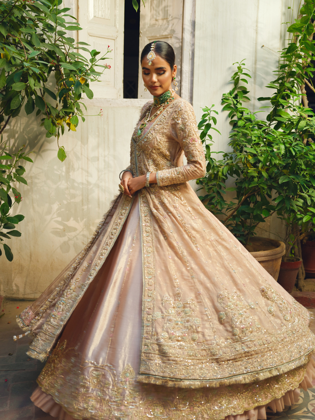 HSY by Hassan Sheheryar Yasin | Luxury Bespoke Couture Wedding Dresses Front  Open Shirt And Lehenga