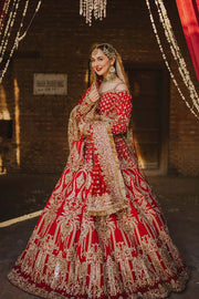 Wedding Red Lehenga and Choli Pakistani Bridal Dress