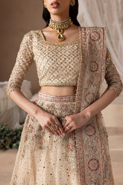 Pearl White Choli Lehenga Style Pakistani Bridal Dress