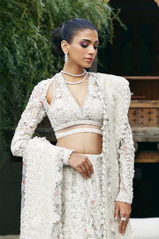 White Pakistani Bridal Dress in Lehenga Choli Style Online