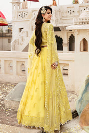 Yellow Embroidered Pakistani Party Dress Pishwas Style