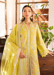 Yellow Pakistani Party Dress in Kameez Trouser Style Online