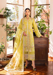 Yellow Pakistani Party Dress in Kameez Trouser Style