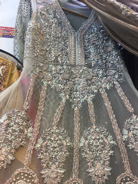 Heavy Wedding Dress|Dabka,Crystals,Nagh,& Pearls Work – Nameera by Farooq