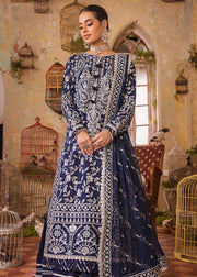 Blue and White Lawn Kameez Salwar Pakistani Party Wear