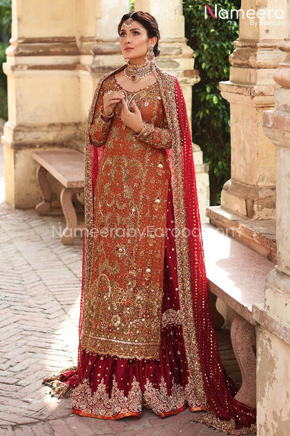 Traditional Pakistani Bridal Lehenga Kameez Dupatta Online – Nameera by ...