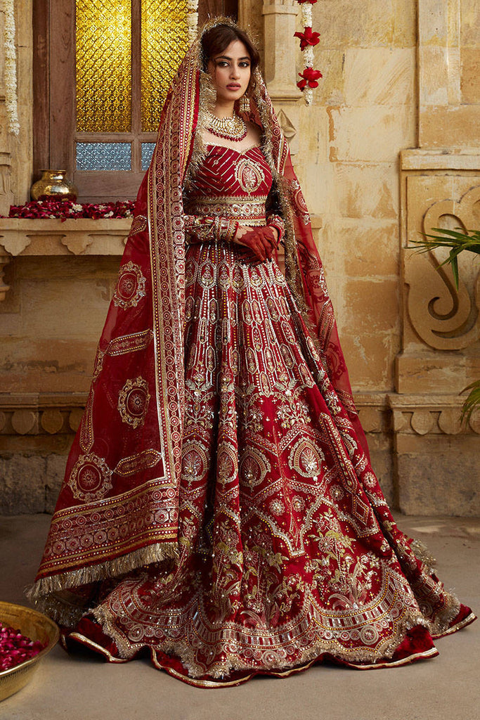 Lehenga for bride on sale in red colour