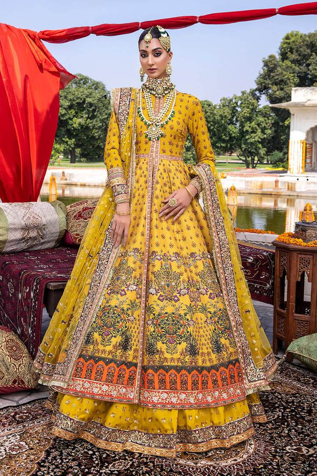 Bridal Yellow Color Anarkali Dress for Mehndi 
