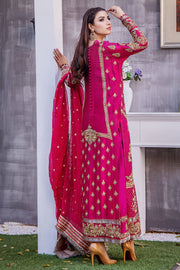 Buy Fuchsia Pink Hand Embellished Elegant Pakistani Wedding Dress