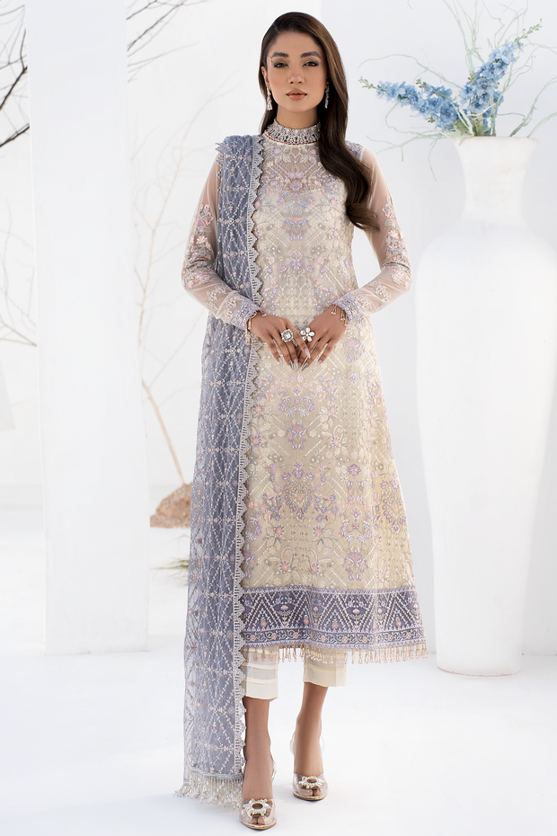 Premium Pakistani Pearl White Salwar Kameez Trouser – Nameera by Farooq