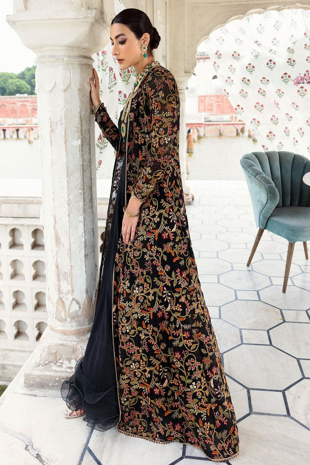 Buy Pakistani Traditional Embroidered Black Gown with Dupatta 2023