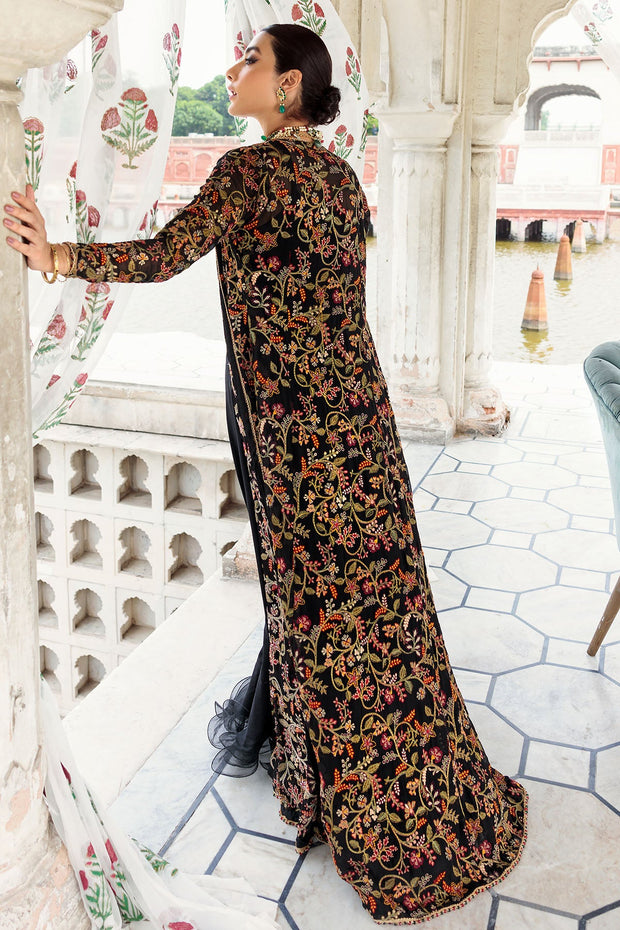 Buy Pakistani Traditional Embroidered Black Gown with Dupatta