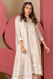 Latest Summer Pakistani printed casual lawn dress in beige color # P2501