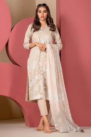 Latest Summer Pakistani printed casual lawn dress in beige color # P2501