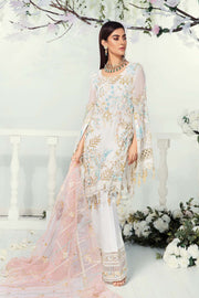 Chiffon Dress with Embroidery in White Color Clear View