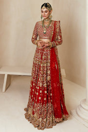 Classic Choli and Red Bridal Lehenga Pakistani