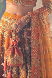 Classic Orange Lehenga Choli Dress Pakistani for Wedding