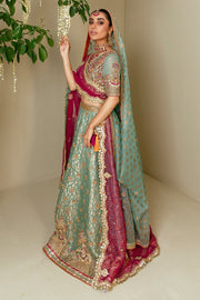 Classic Turquoise Lehenga Choli Bridal Dress Pakistani