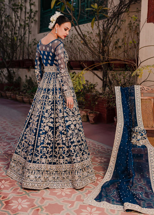 Dark Blue Sharara Kameez for Pakistani Wedding Dresses 2023