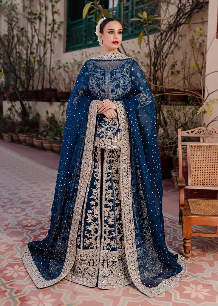 Blue and gold pakistani cheap dress