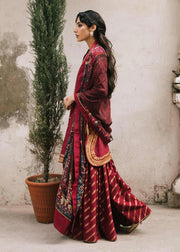 Deep Red Heavy Shirt Sharara 