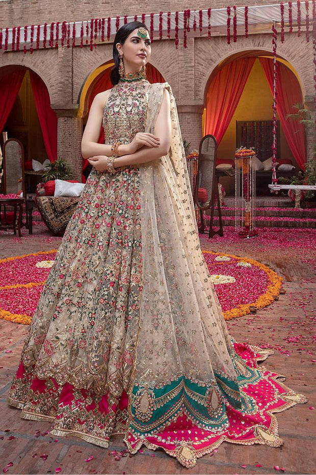 Designer Bridal Heavy Embroidered Lehnga Frock