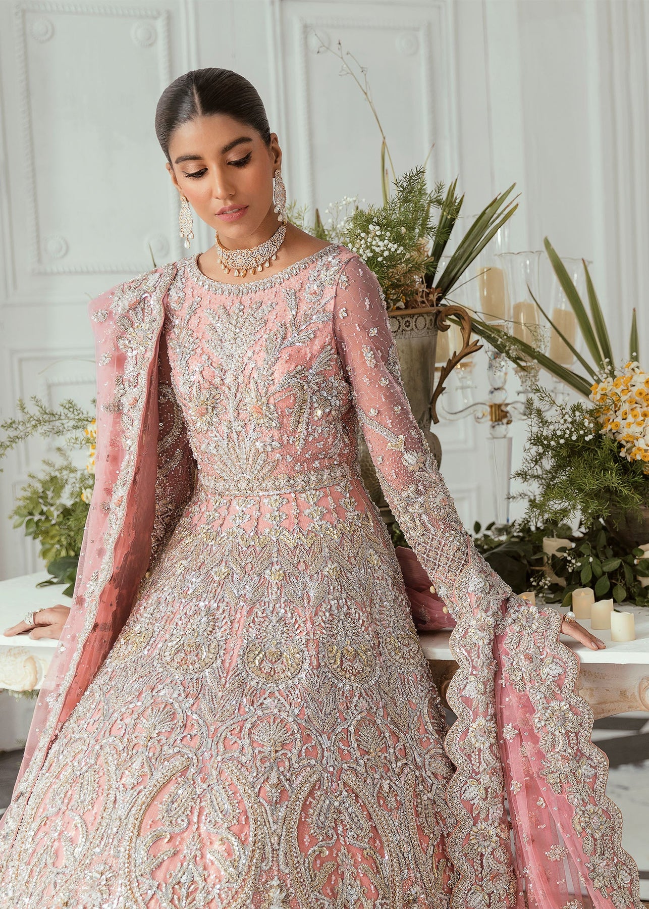 Designer Bridal Light Pink Indian Wedding Dress for Walima – Nameera by ...