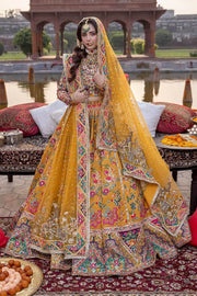 Designer Bridal Mustard Yellow Lehenga Choli