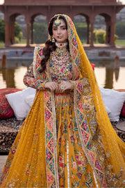 Designer Bridal Mustard Yellow Lehnga Choli