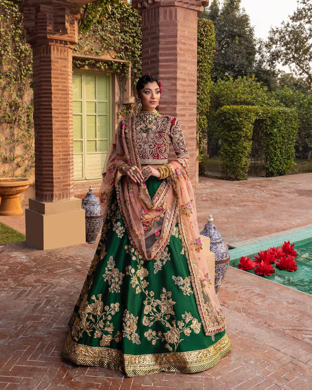 Cream White & Red Banarasi Silk Partywear Celebrity Style Lehenga Chol –  Anaara ethnic