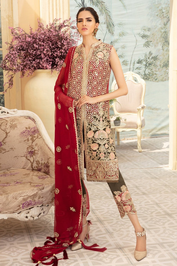 Designer Embroidered Gown with Gharara