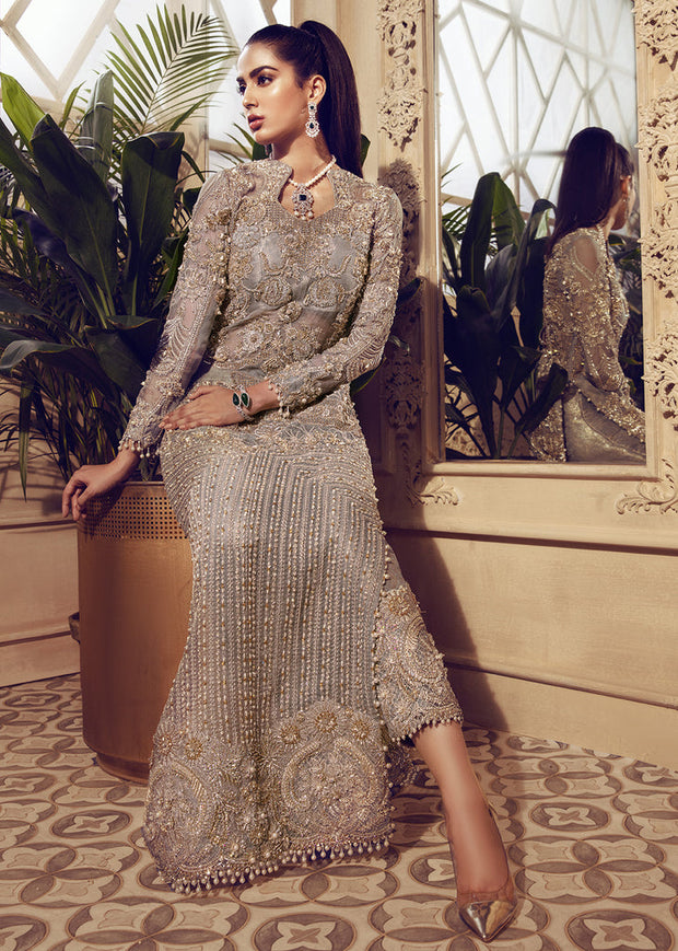 Heavy Designer Indian Wedding Dress in Long Shirt Trouser  Nameera by  Farooq