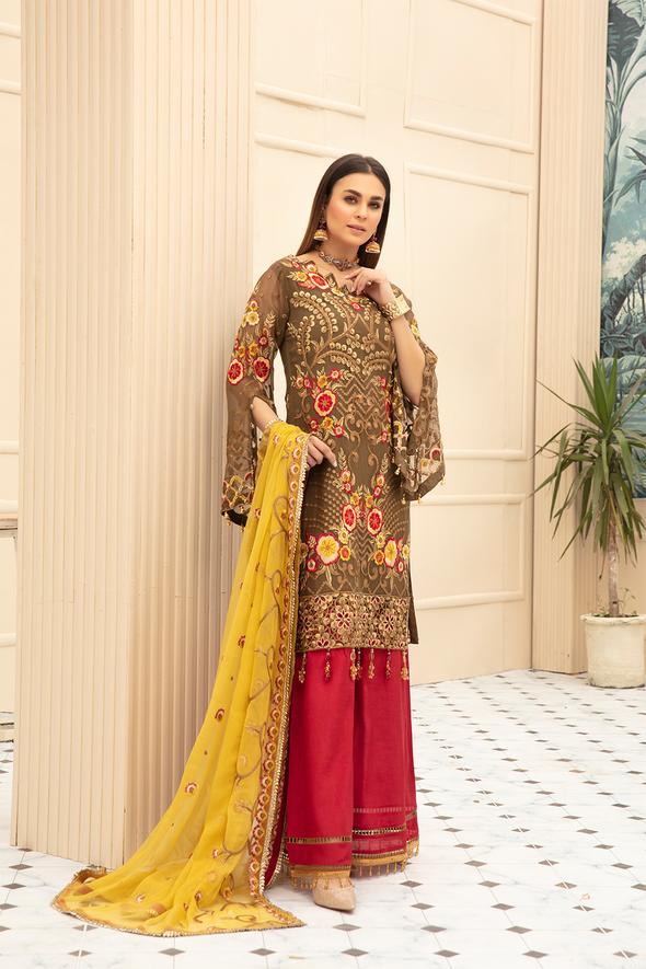 Designer Party Outfit with Embroidery Latest Collection – Nameera by Farooq