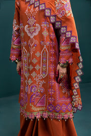 Designer Rust Gharara Shirt Pakistani Eid Dresses 2022