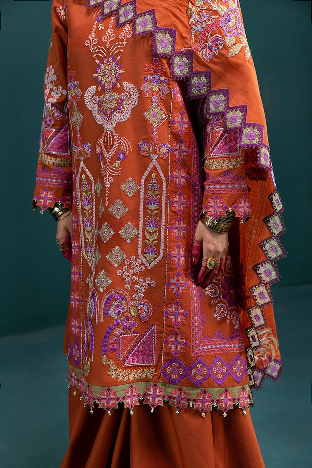 Designer Rust Gharara Shirt Pakistani Eid Dresses 2022