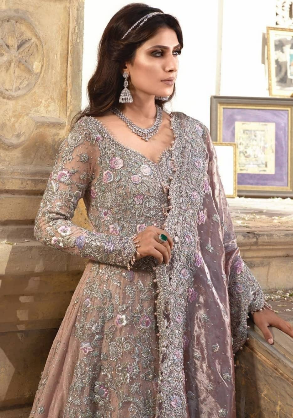 Buy Ethereal Work Pakistani Lehenga For Reception – Nameera by Farooq