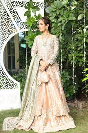 Beautiful designer embroidered bridal dress in rose gold color