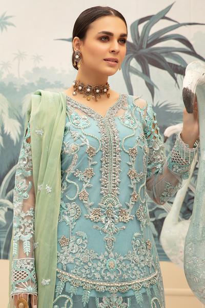 Eid Collection for Women in Turquoise Color Neckline