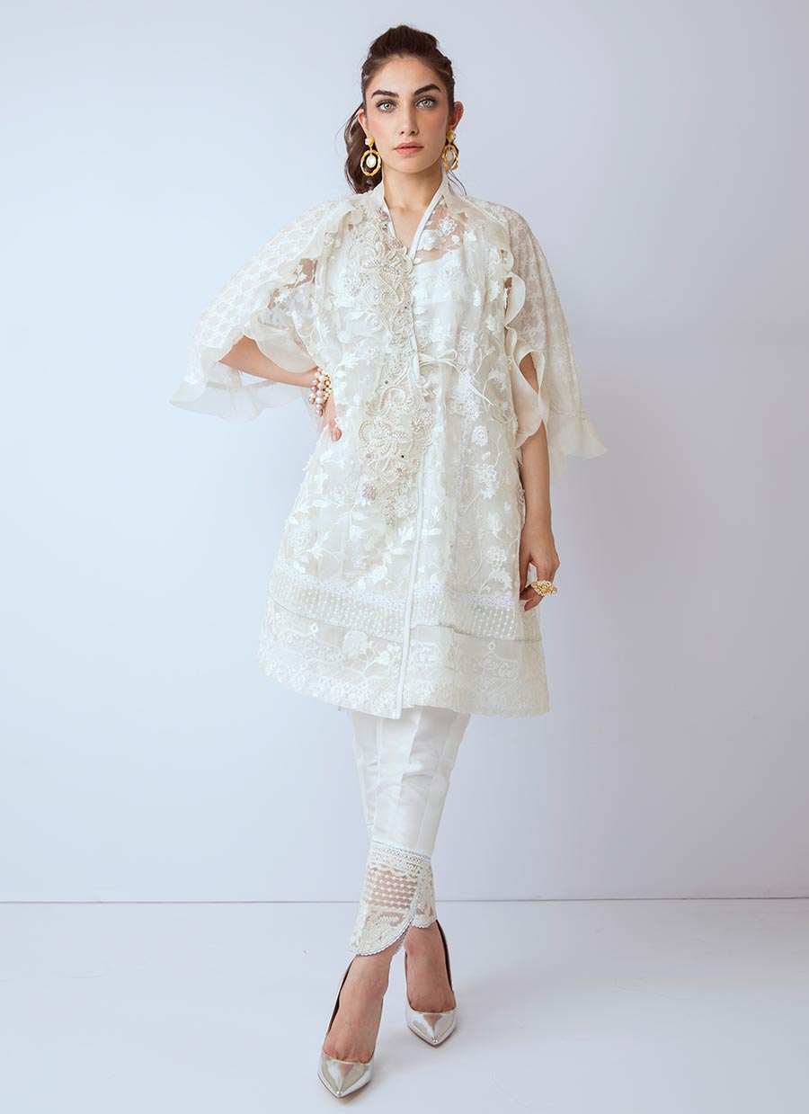 Eid organza dresses Pakistani fully embellished – Nameera by Farooq