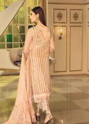 Latest Chiffon embroidered Pakistani Eid wear 2020 in peach color # P2482