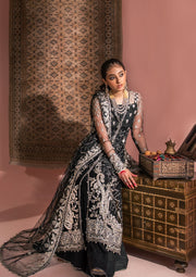 Elegant Embellished Pakistani Wedding Dress in Black Color