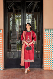 Elegant Maroon Embroidered Salwar Kameez Pakistani Eid Dress