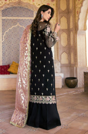 Elegant Pakistani Black Dress with Embroidery Designer